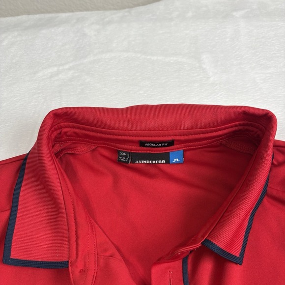 J. Lindberg Veteran Golfers Association Red Polo Collared Shirt Men's‎ XL * - Picture 4 of 9